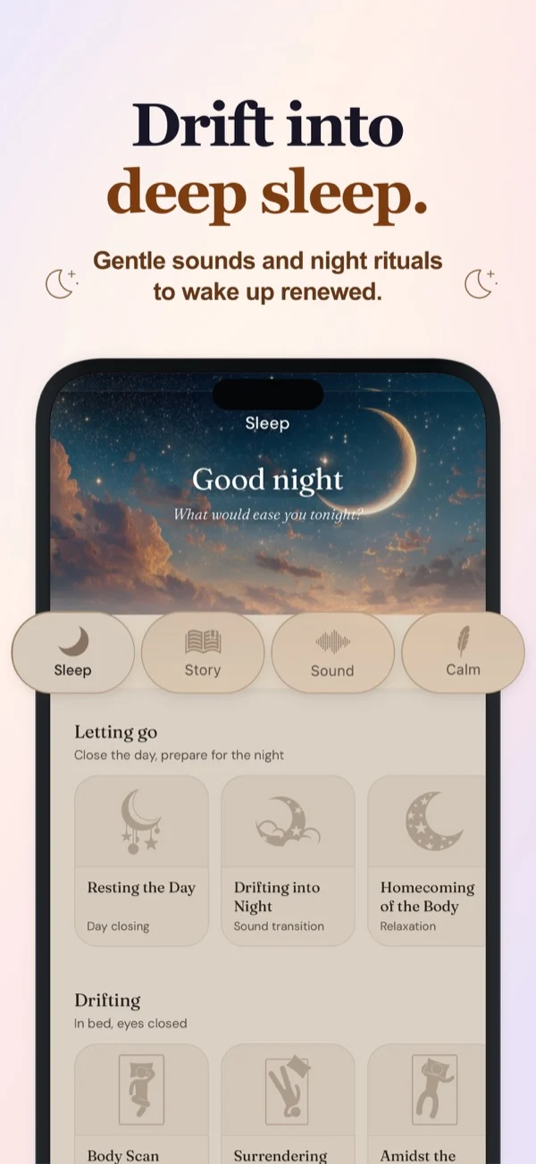 Sleep stories and night rituals